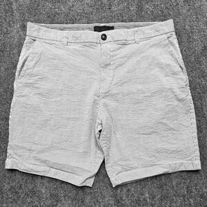 Next Men's 38R Blue White Seersucker Shorts Chino Striped Preppy Summer Coastal